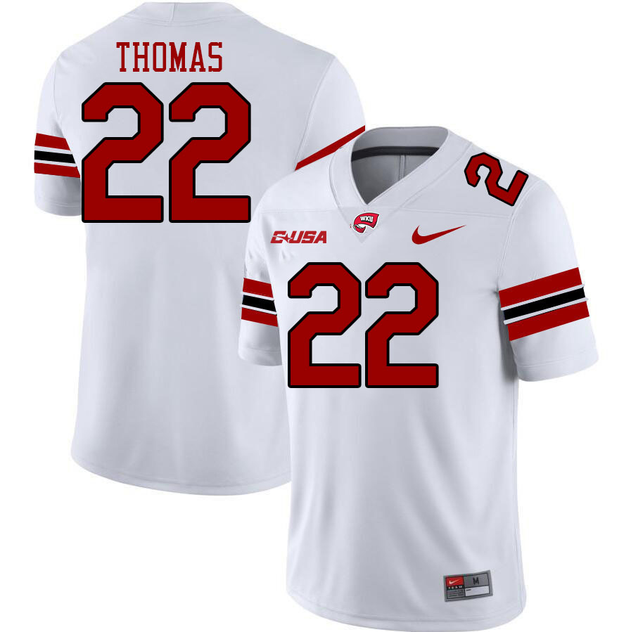 Western Kentucky Hilltoppers #22 Darius Thomas College Football Jerseys Stitched Sale-White